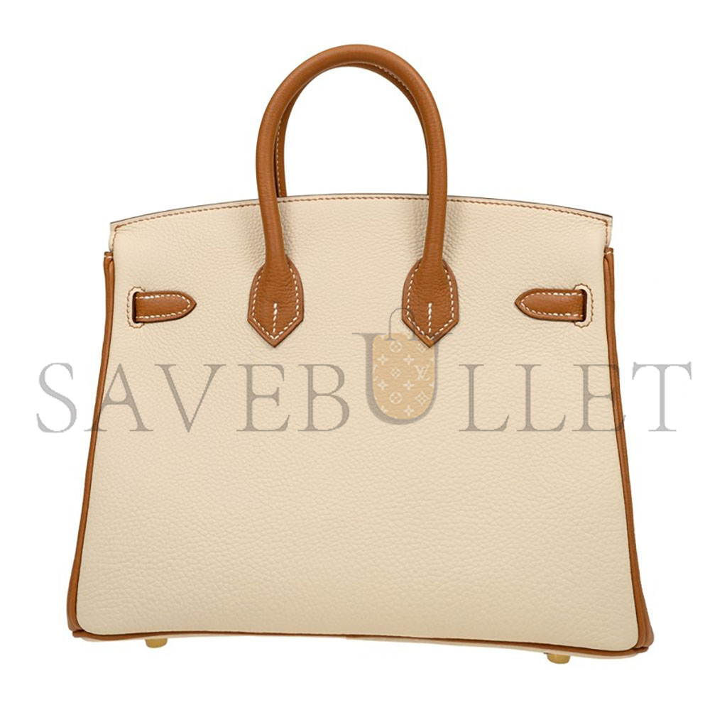 H**mes birkin 30 epsom sellier milkshake white golden brown gold buckle bag h028368ck3z (30*23*15cm)